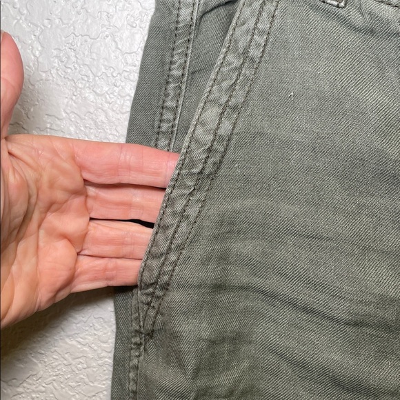 American Eagle Outfitters Womens Linen Blend Green Cargo Pants Size 2 - Picture 6 of 7